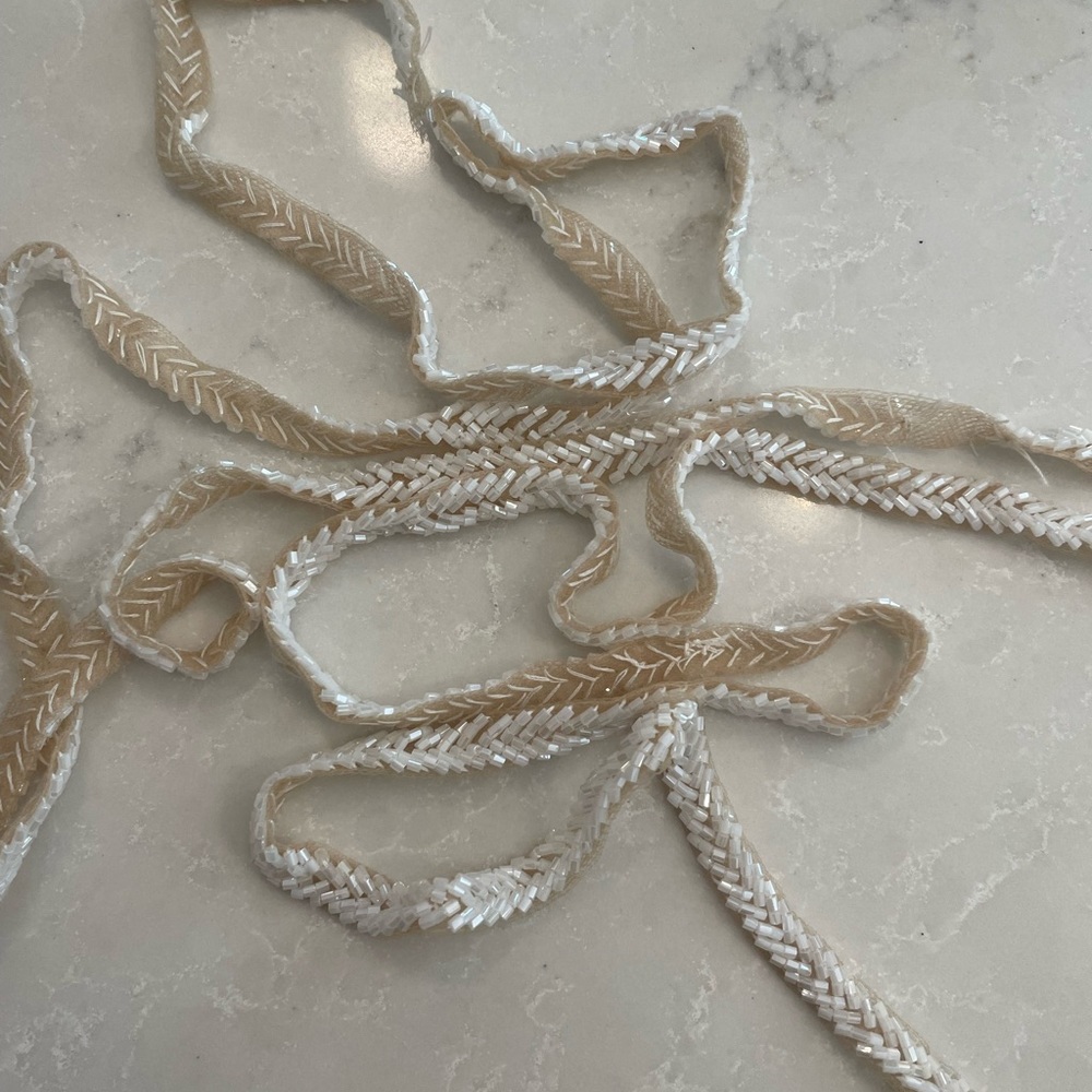 Hand Embroidered Herringbone Wedding Belt
